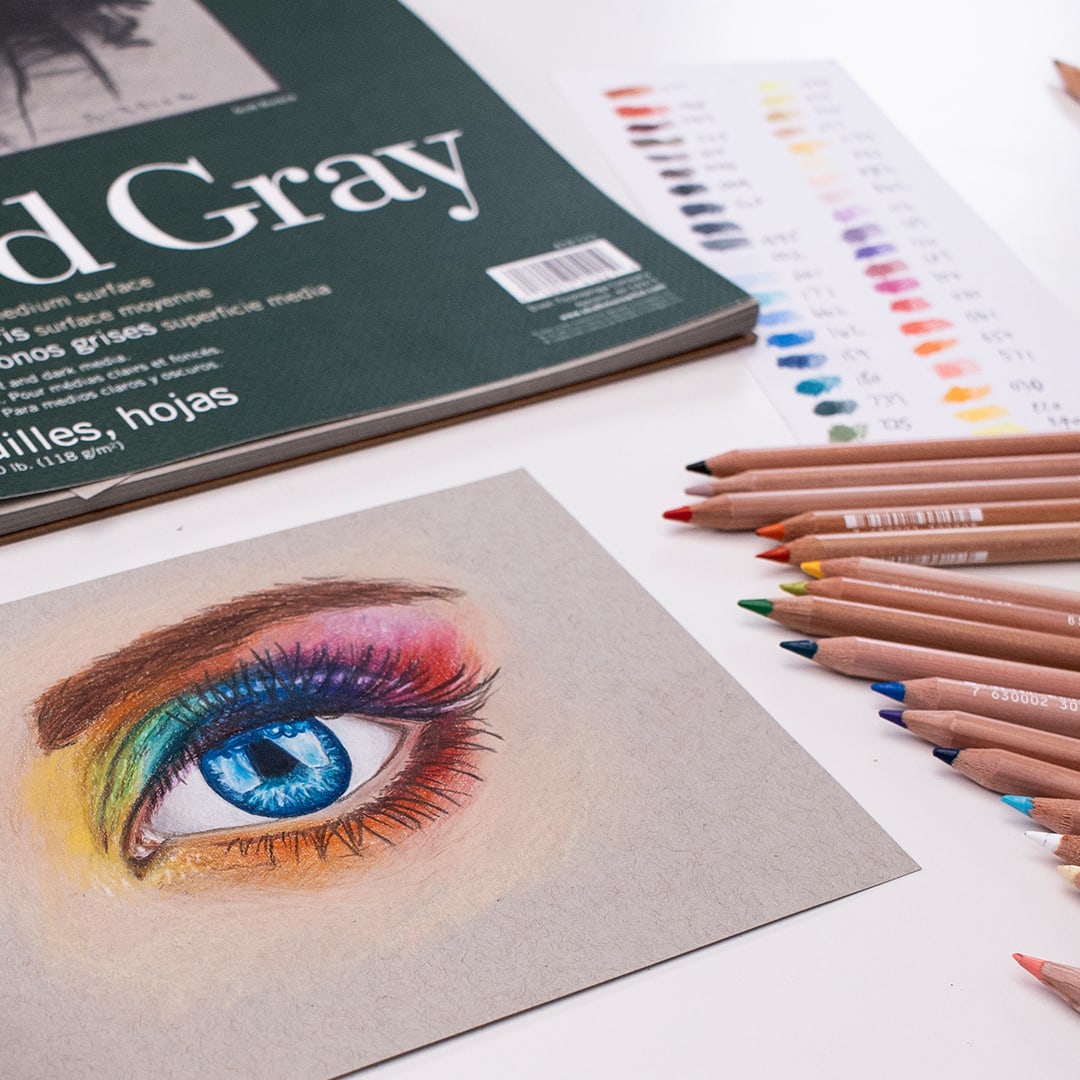 Colored pencil artwork on Strathmore toned gray paper