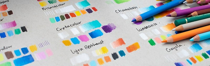 Testing color vibrancy of color pencils