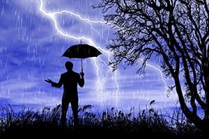 Glowing lightning silhouette light example