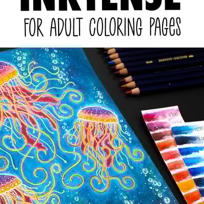 Derwent Inktense in Adult Coloring Pages (Inktense Review)