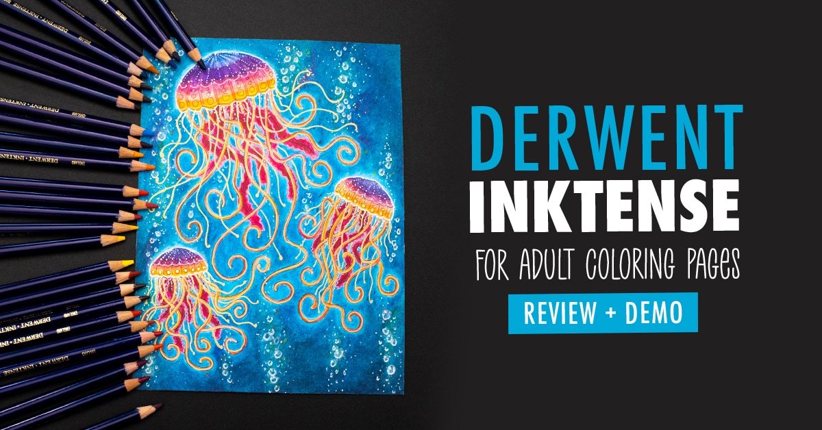 Derwent Inktense in Adult Coloring Pages (Inktense Review)