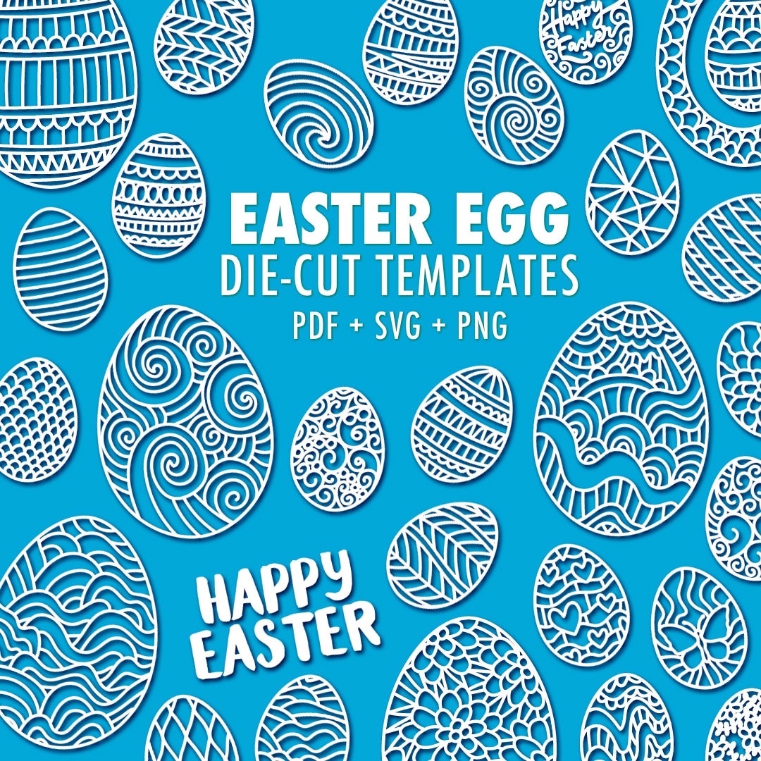 Free printable Easter egg die-cut template