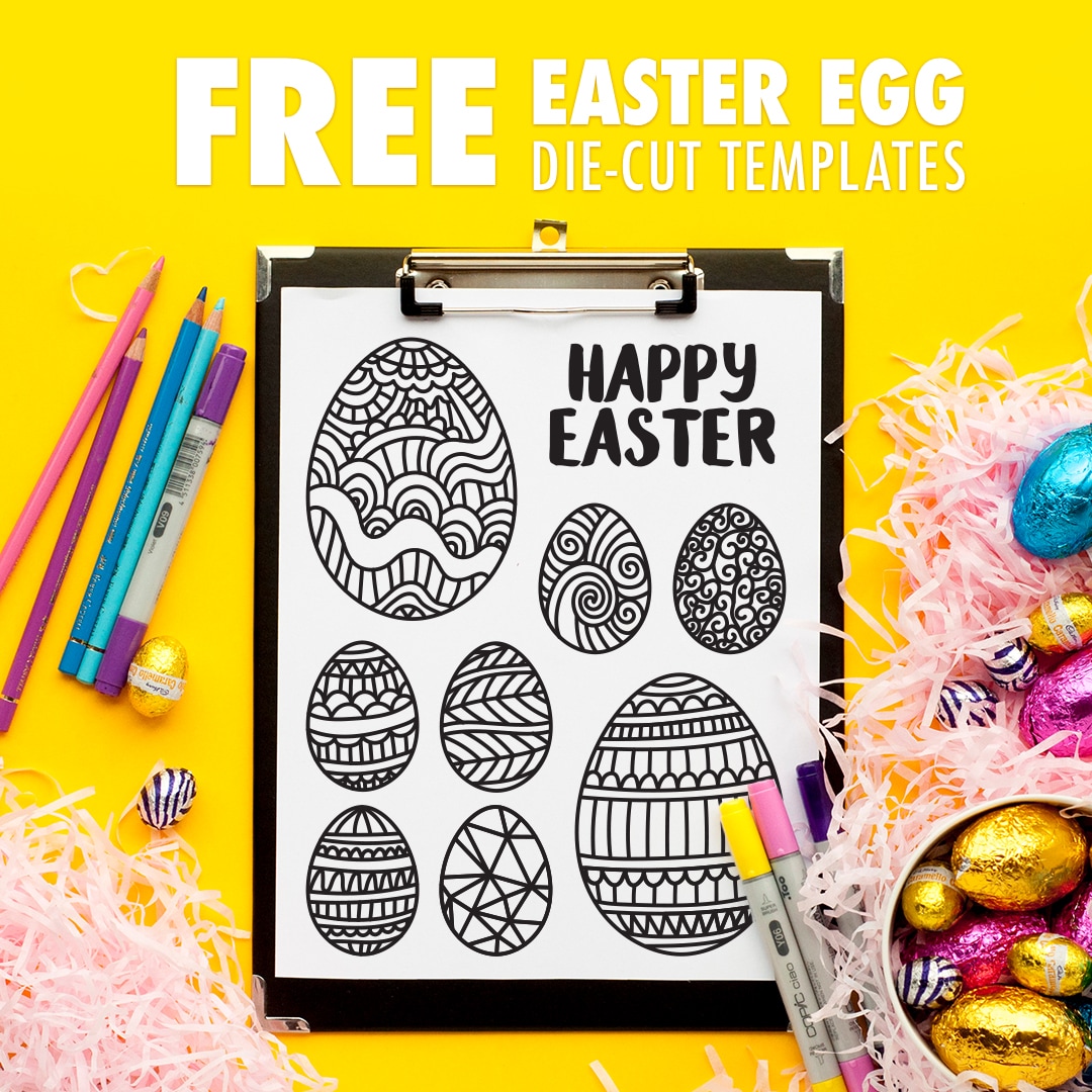 Easter SVG free 2 Easter Egg die-cut template free SVG