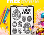 Easter Egg die-cut template free SVG