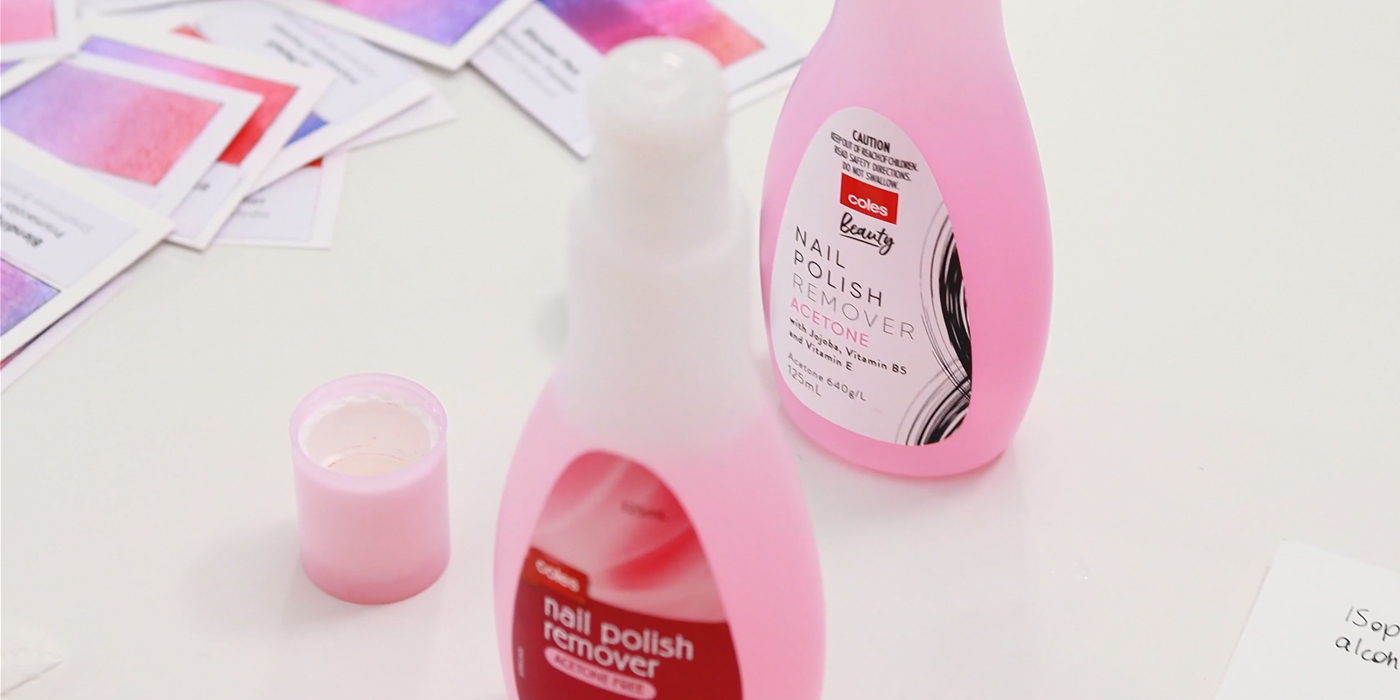 Nail polish remover on color pencils