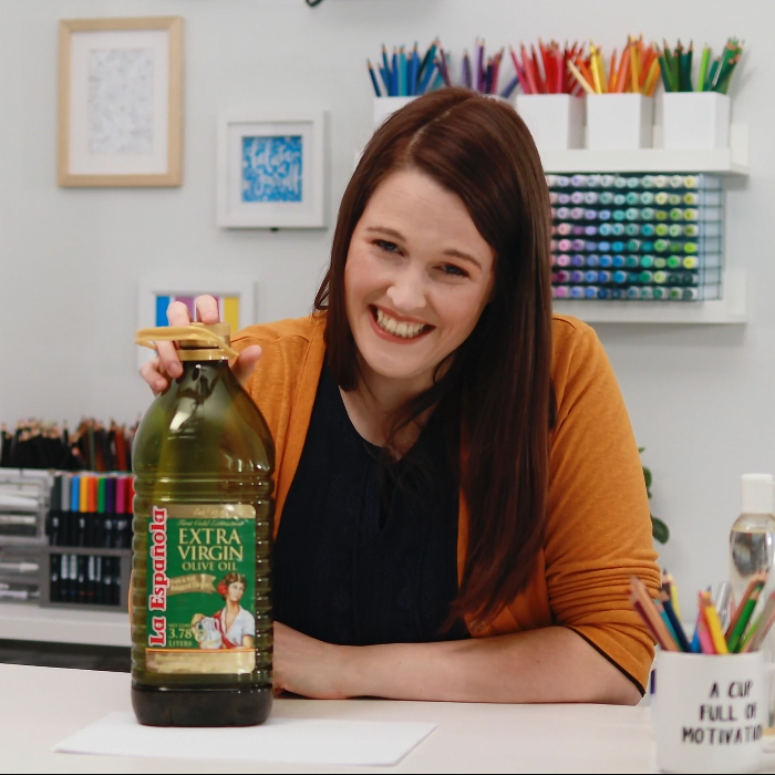 Olive oil for color pencil blending