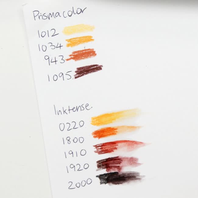 Derwent Inktense Color Swatches