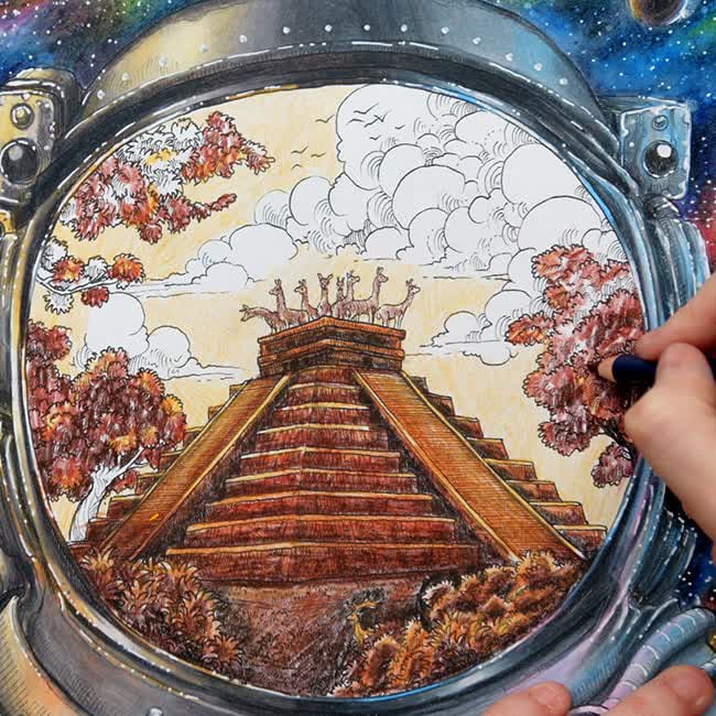 How to color a sepia monotone scene - Step 28