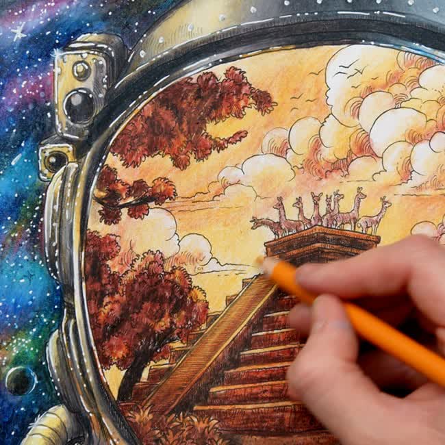 How to color a sepia monotone scene - Step 31
