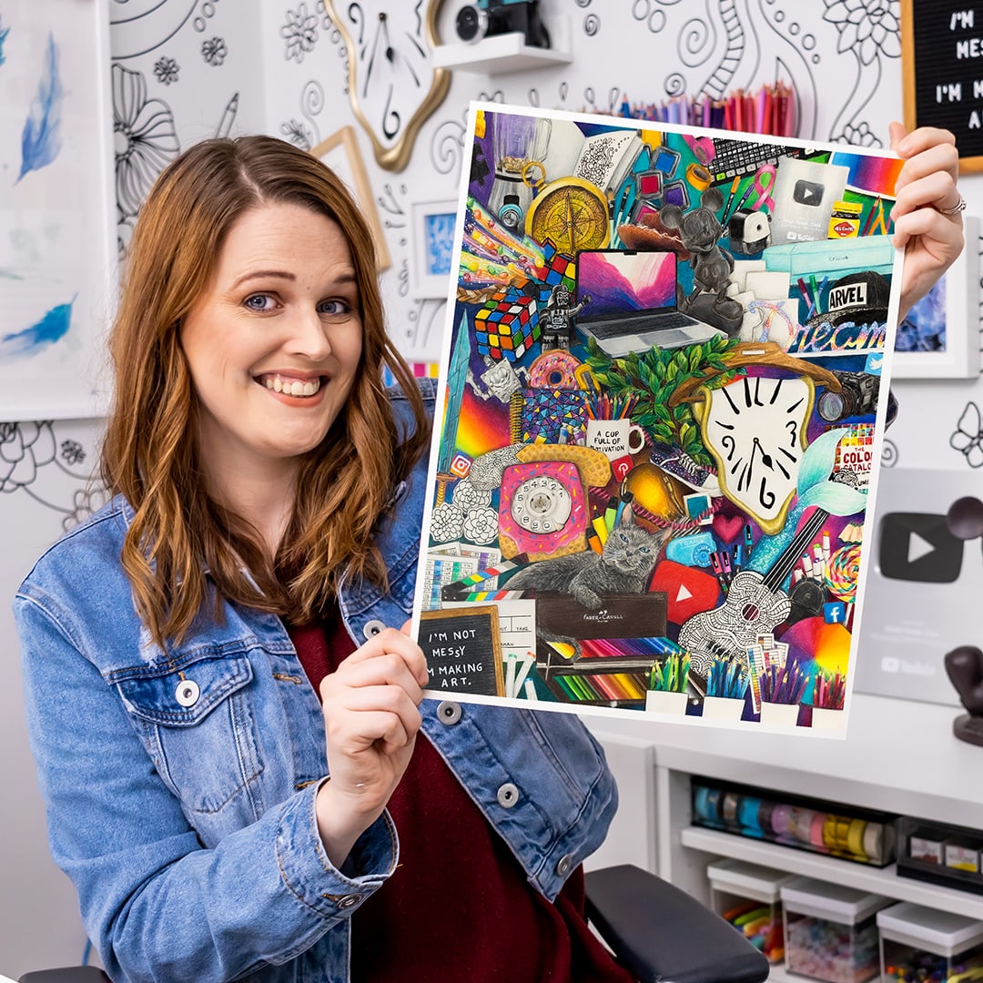 Sarah with 100k art, Created with Faber Castell Polychromos pencils