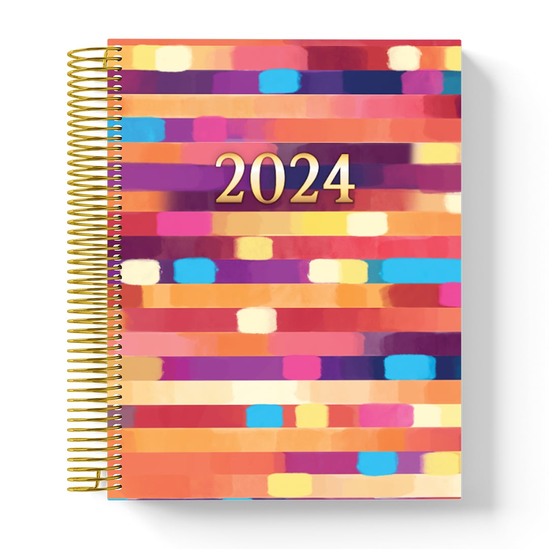 Spiral bound, hardcover 2024 organizational planner