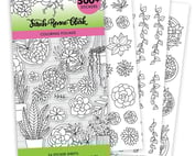 Coloring Sticker Book to color and decorate on your 2024 Coloring Planner. Comes with flowers, house plants, pots, vines and more.