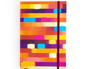 A5 Lined or Dotted Sunset themed Journal with a scratch-resistant hardcover, lay flat binding and double bookmark. It's has thick paper and comes with 160 pages.