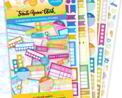 Functional planner stickers to be used in the 2024 Coloring Planner.