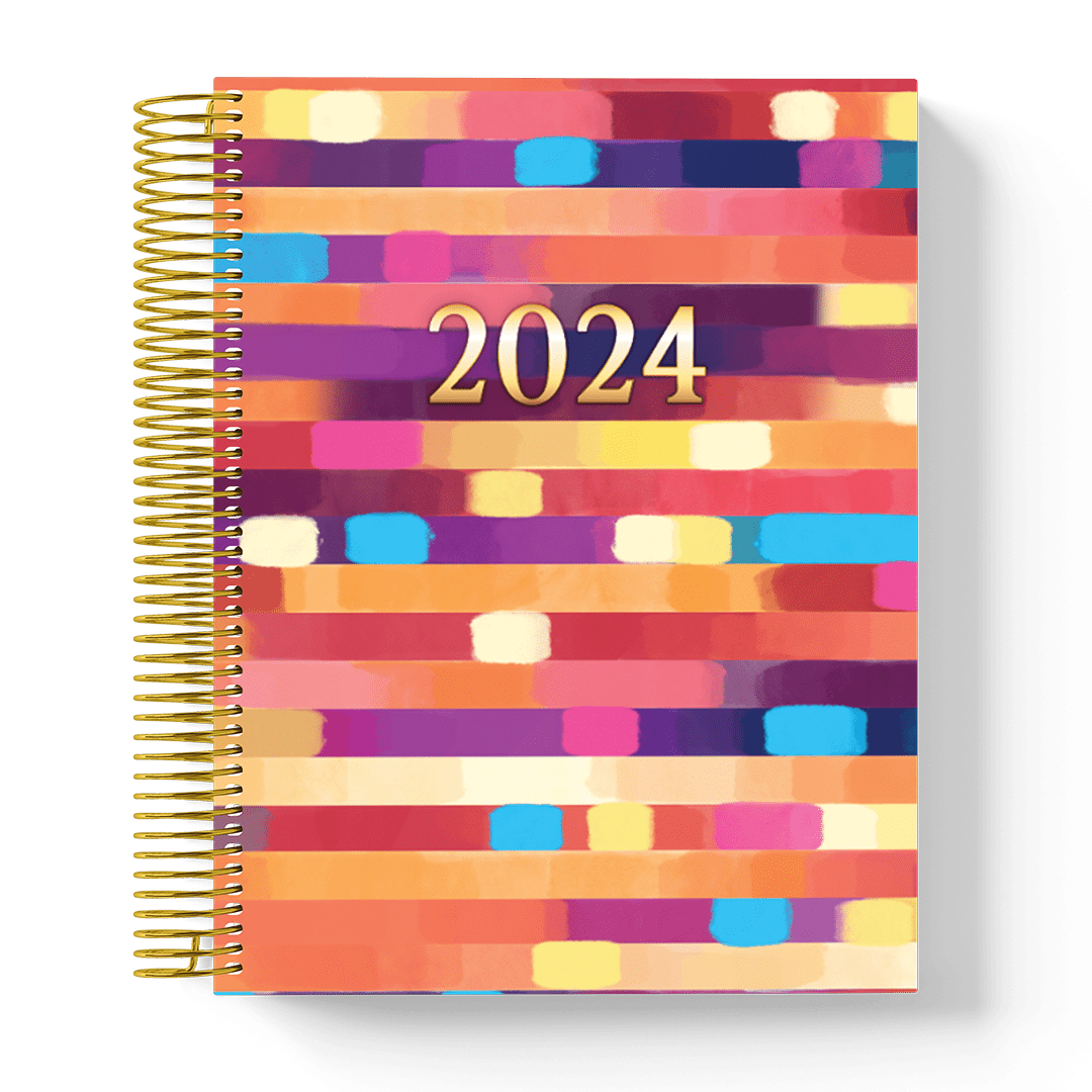2024 Coloring Planner with scratch-resistant hardcover, gold binding and premium-quality paper.