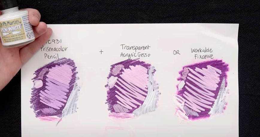 Three purple spots covered with white paint pen