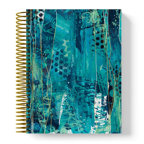 Compact Undated Coloring Planner (Teal Jungle Design)