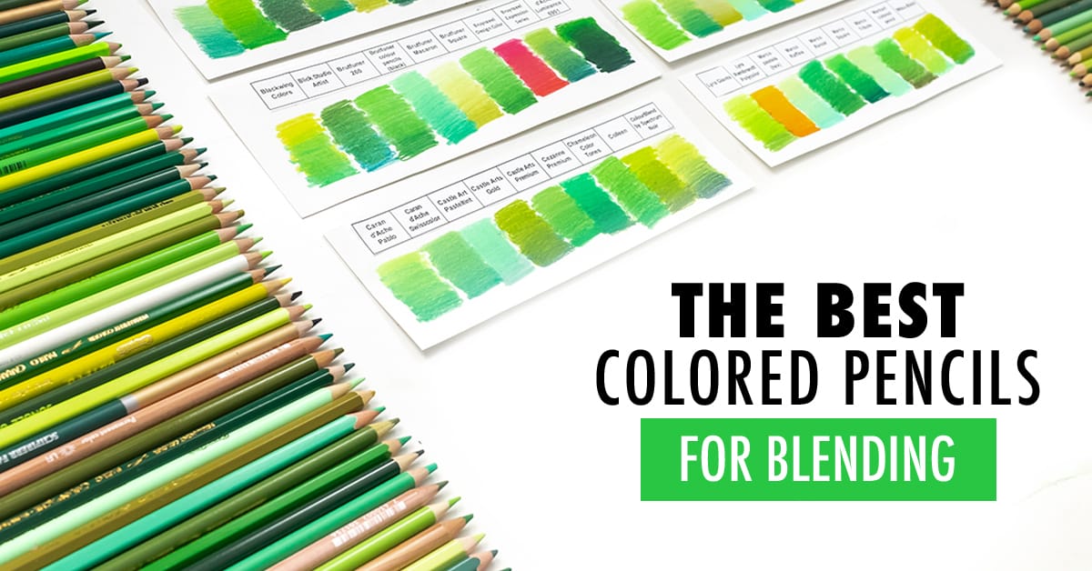 The best colored pencils for Blending with green prismacolor pencils, faber-castell and derwent colored pencils.
