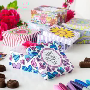6 Printable Mother's Day Gift boxes that you can color in and make your own.
