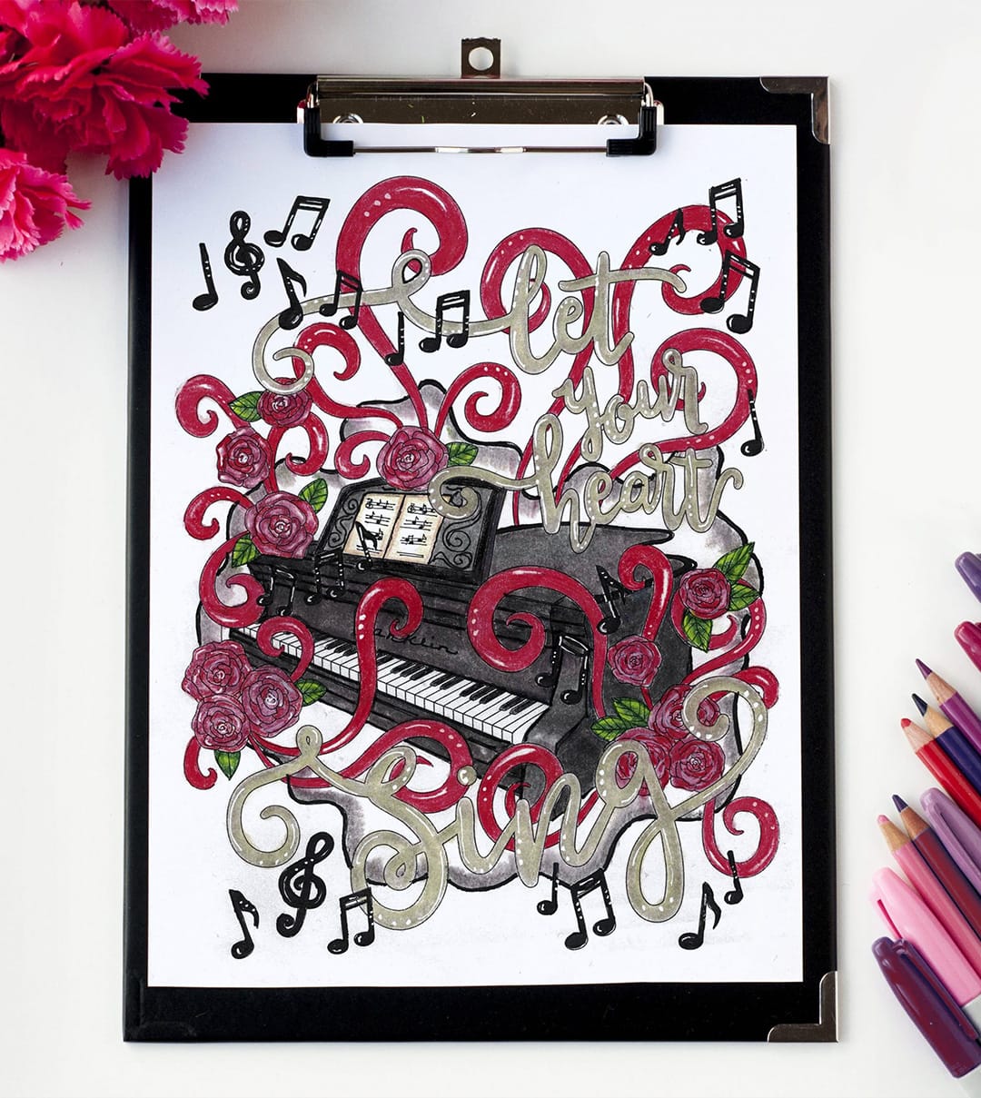 Free Coloring Page - Let your heart sing