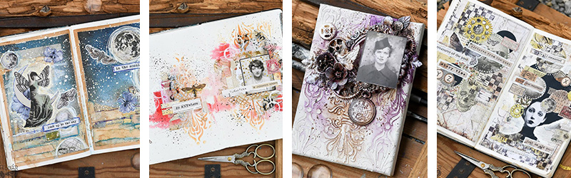 Mixed media artwork made with a mix of art materials including colored pencils, crayons, gelli plate prints and more.