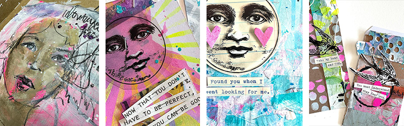 Dina wakley's mixed media art from instagram.