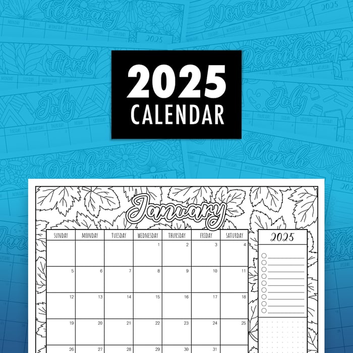 2025 Printable Colouring Calendar – Creative & Organised Fun