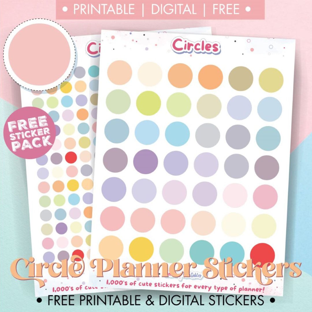 Circle planner stickers - Free Planner stickers