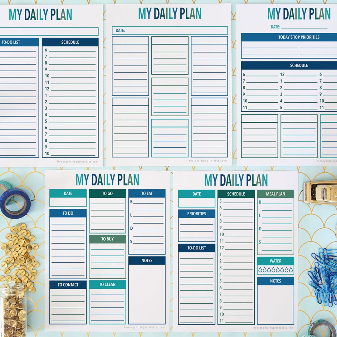 Free daily planner printables to help organize in 2025