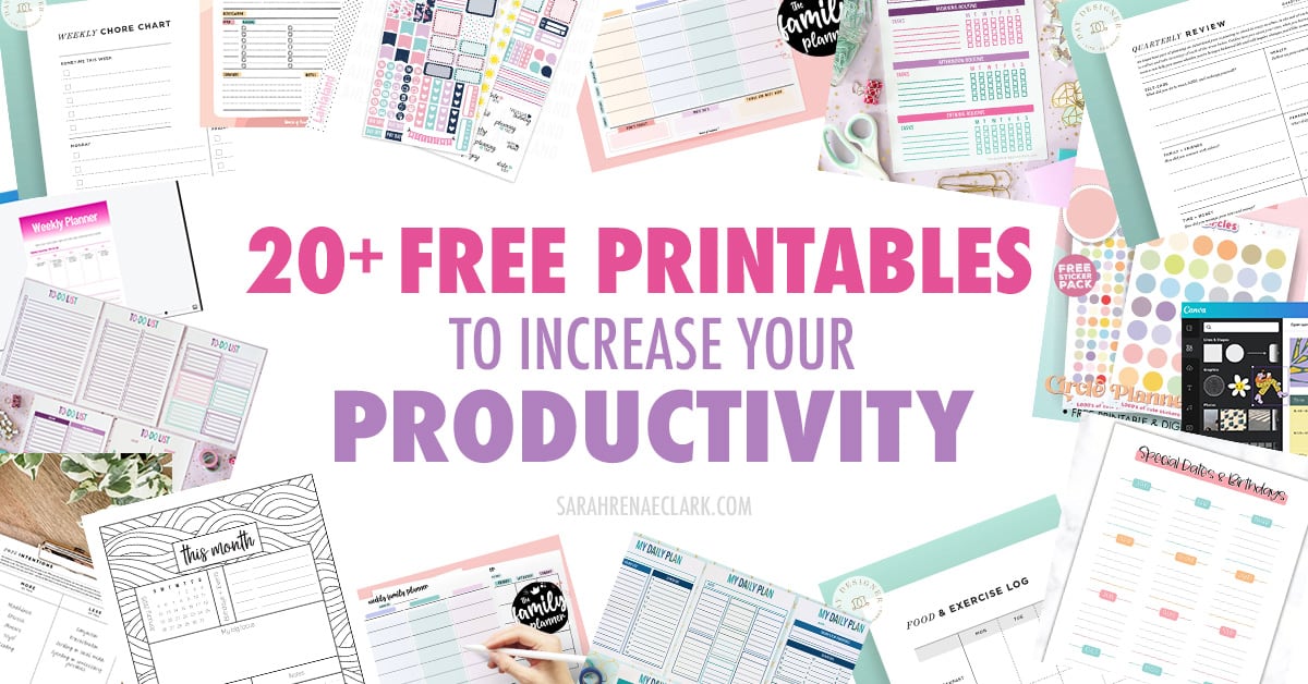 Organise and increase your productivity with over 20 FREE printable planners and pages.