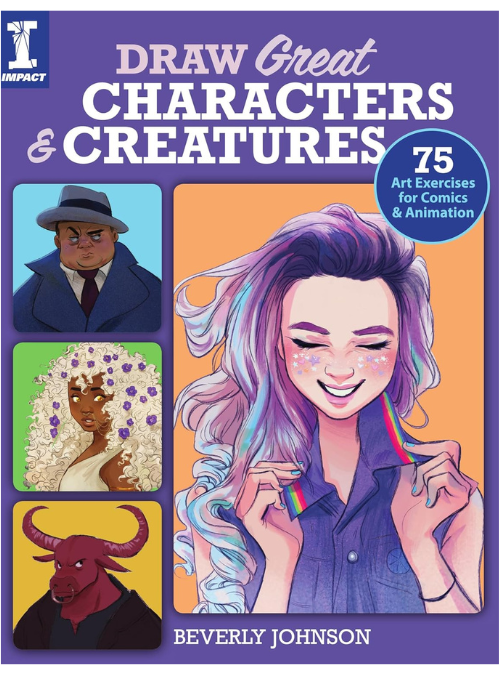 Learn to draw with this characters and creature drawing art book.