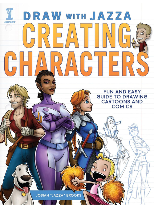 Learning to create characters using Drawing with Jazza's how to draw cartoon book.
