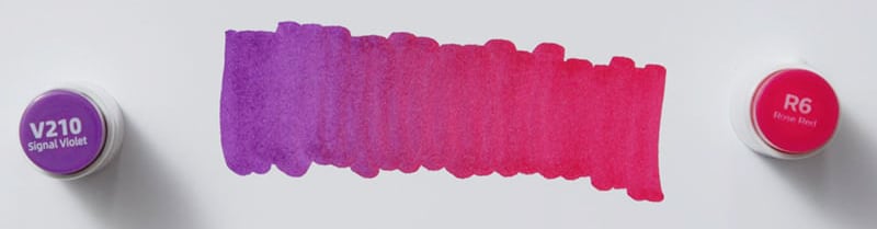 Blend your alcohol marker from lightest to darkest colours.
