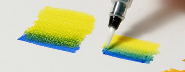 Blending comparison from using water and not using water on water-based markers