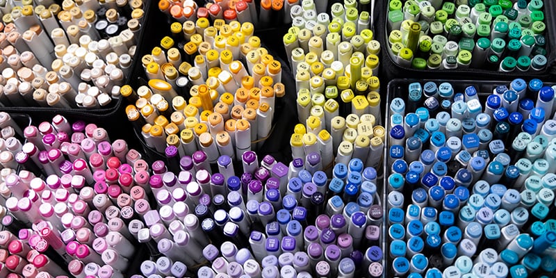 A waterbased and alcohol markers
