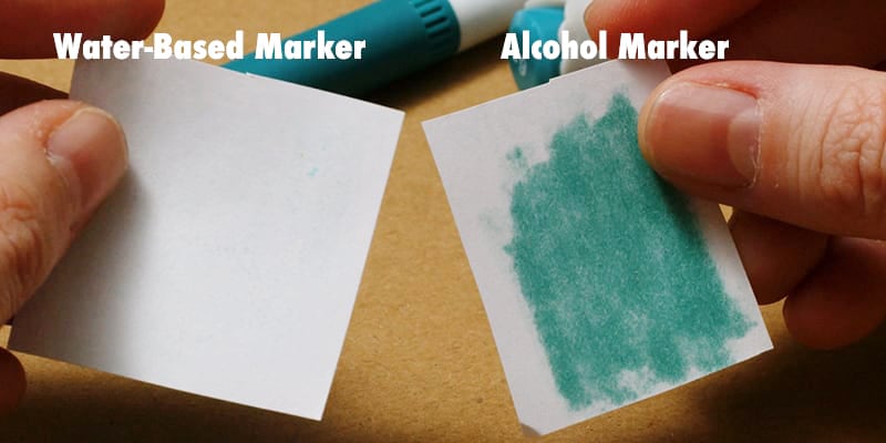 Alcohol vs Water-based markers bleed through paper comparison