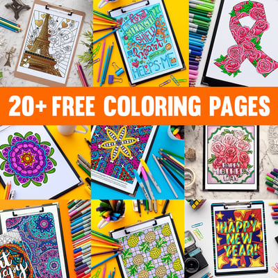 Free adult coloring pages! Get 20+ free adult coloring pages and printables from www.sarahrenaeclark.com | Free coloring pages for adults | Free coloring pages for grown ups | Free grown-up colouring pages | Free seasonal coloring pages