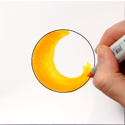 go back and forth with light and dark alcohol markers to create the most seamless blends