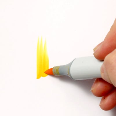 The first layer of copic alcohol marker for the feathering blending technique.