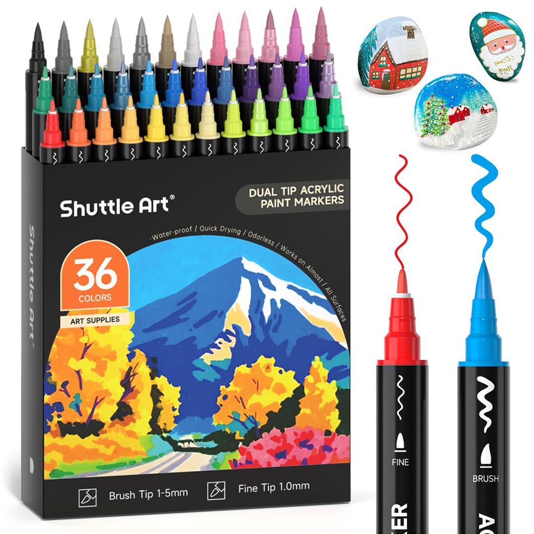 Shuttle Art Dual Tip Acrylic Paint Markers