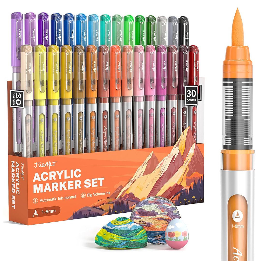 JusArt Brush Tip Acrylic Markers