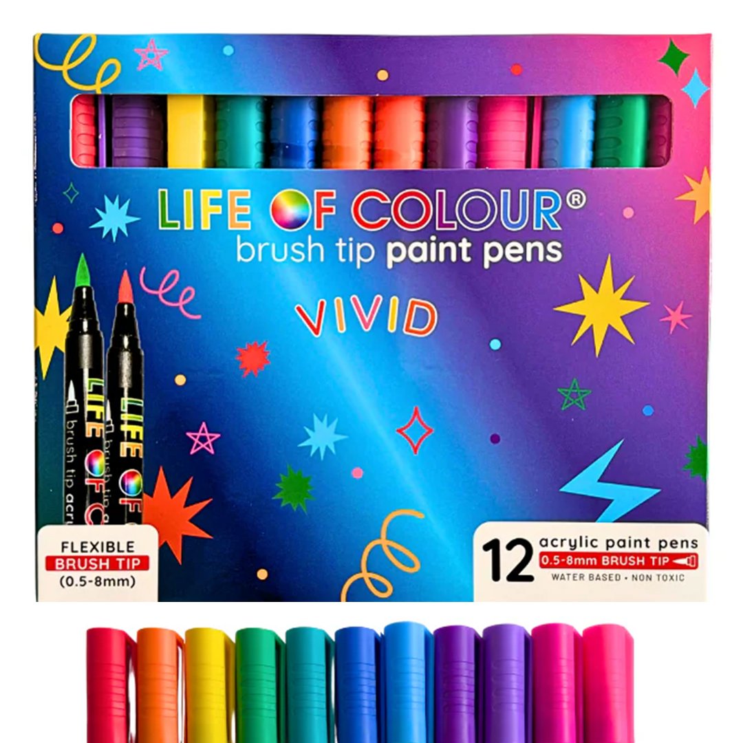 Life of Colour Brush Tip Acrylic Paint Pens