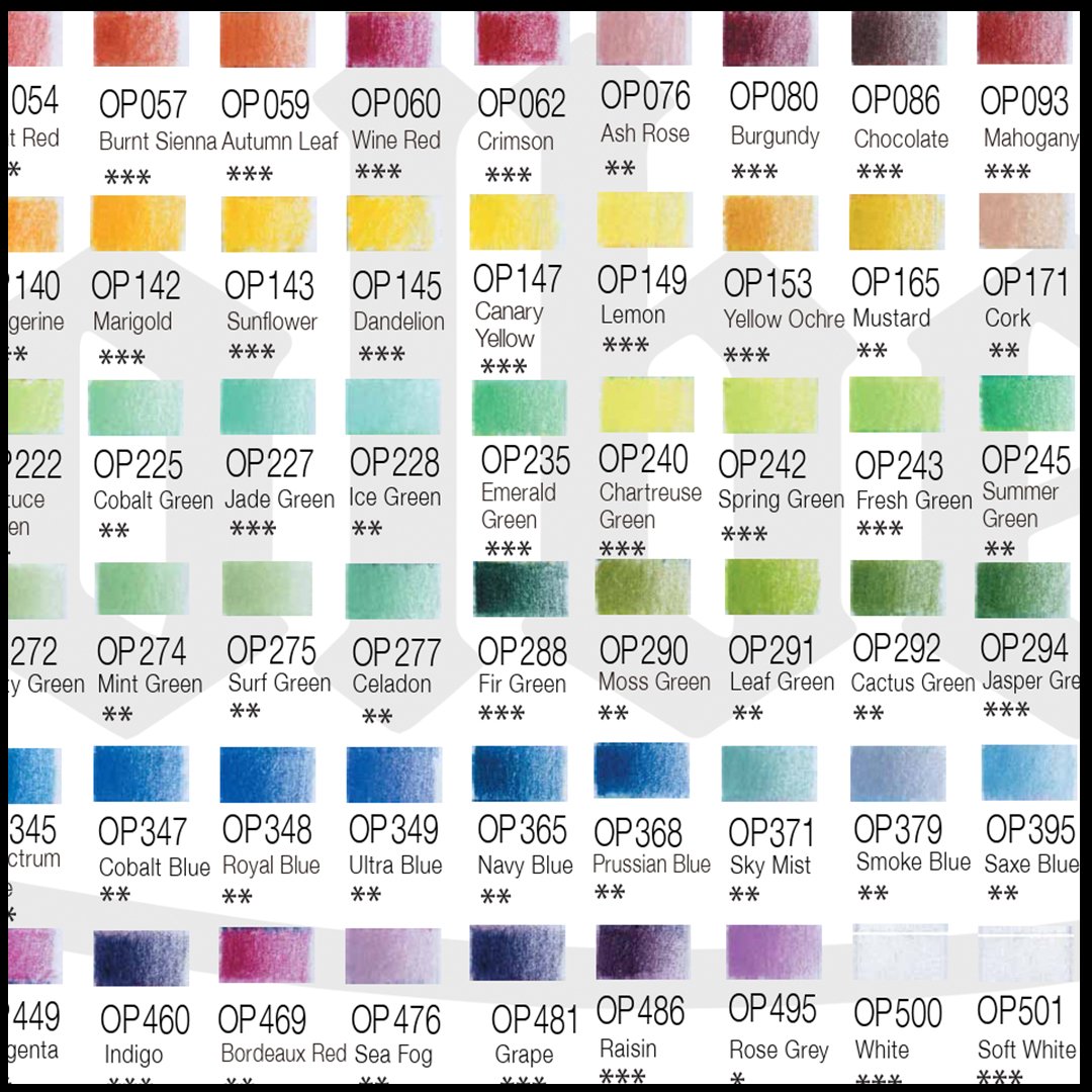 Holbein Colour Charts