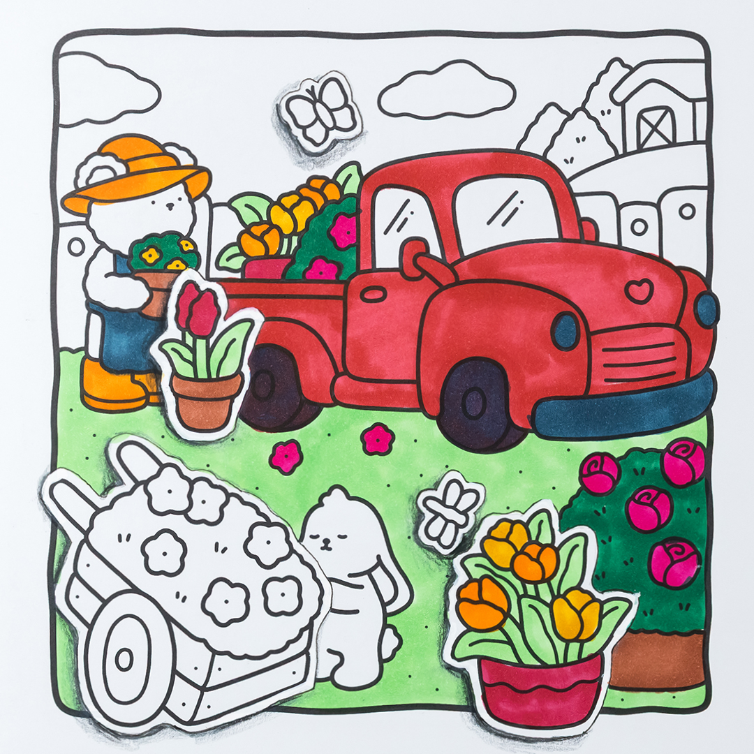 Colouring Page Sticker Effect
