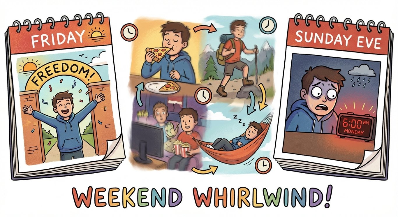 Weekend Goes Too Fast sample output