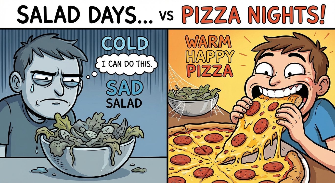 Eating Healthy Means Pizza sample output