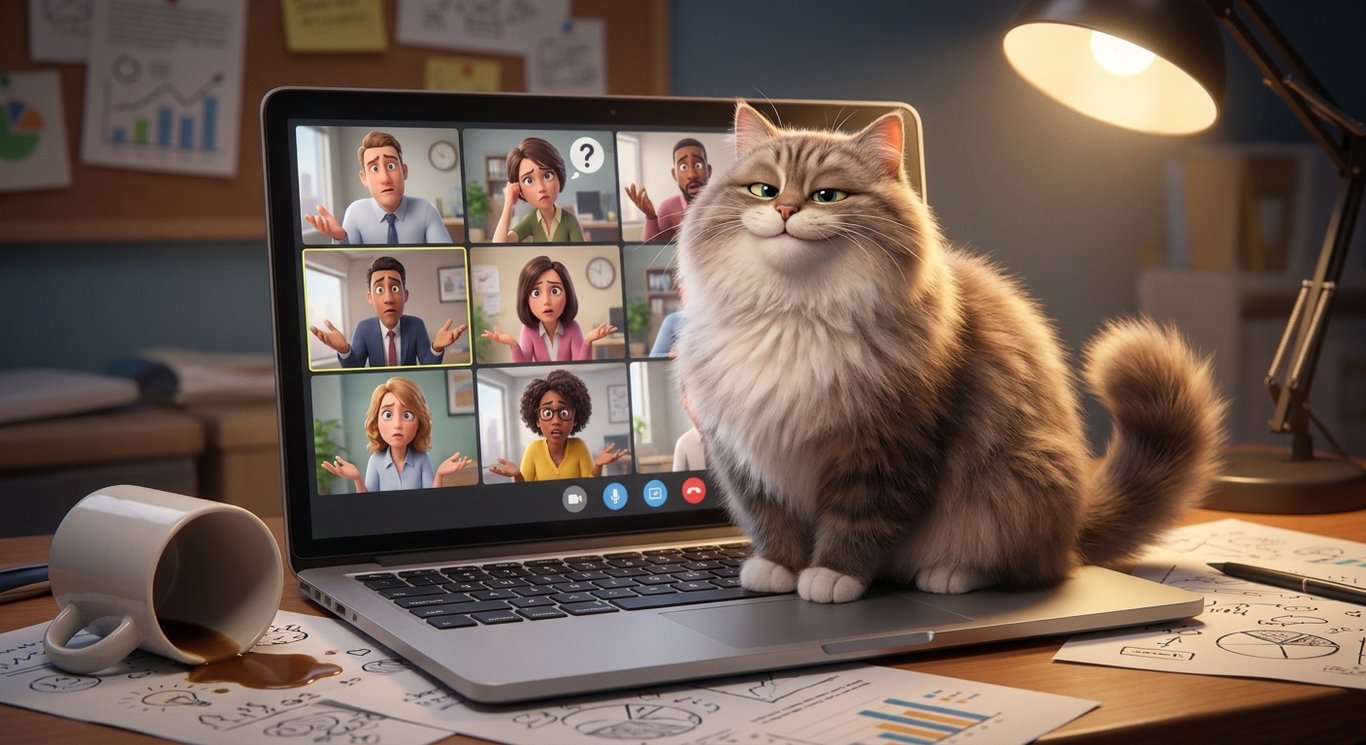 Cat Sitting on Keyboard During Work sample output