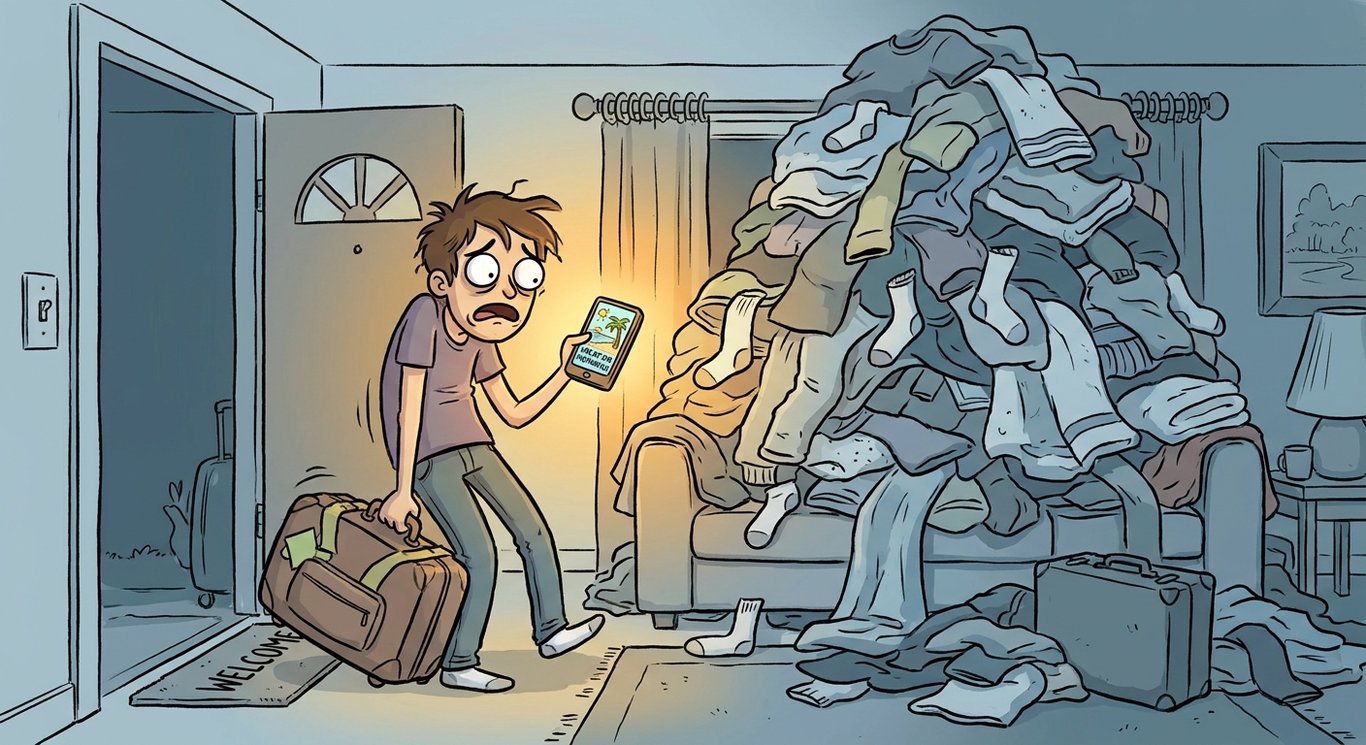 Coming Home to Piles of Laundry sample output