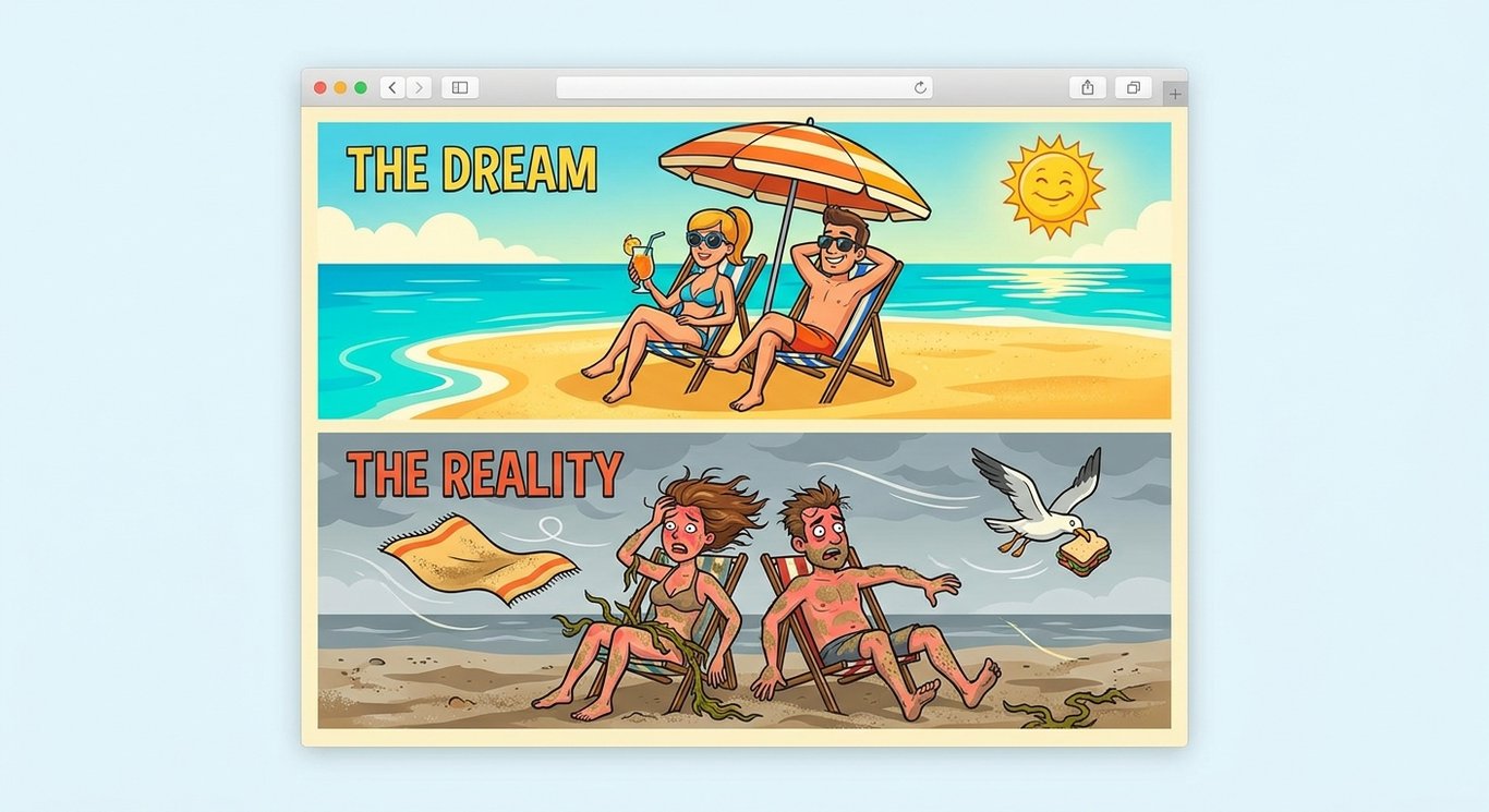 Beach Day vs Reality sample output