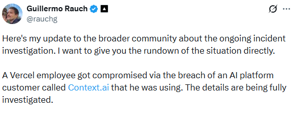 Vercel CEO Guillermo Rauch public response